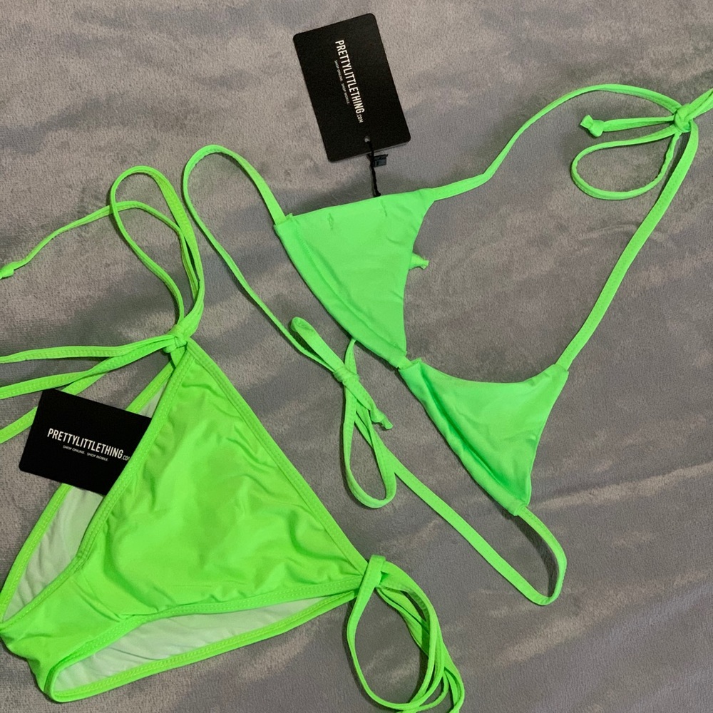 Neon green swimsuit